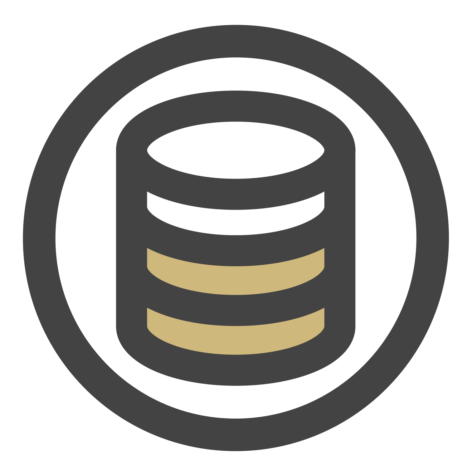 Data stack icon with two bars filled.