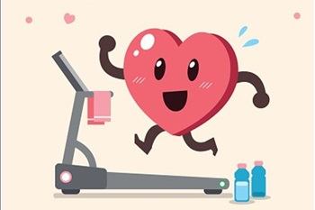 Graphic image of heart exercising